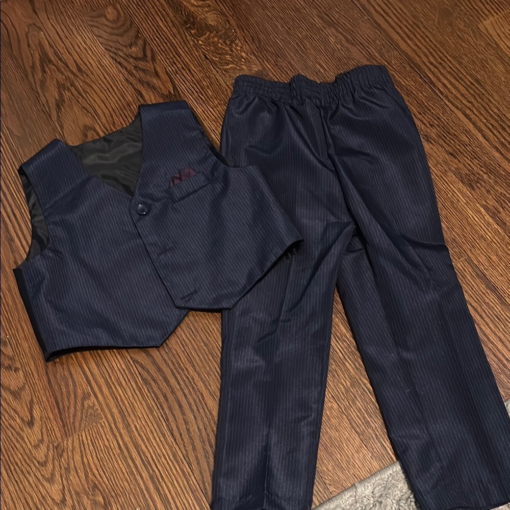 Toddler boys Navy Pinstripe Vest and Pants Set